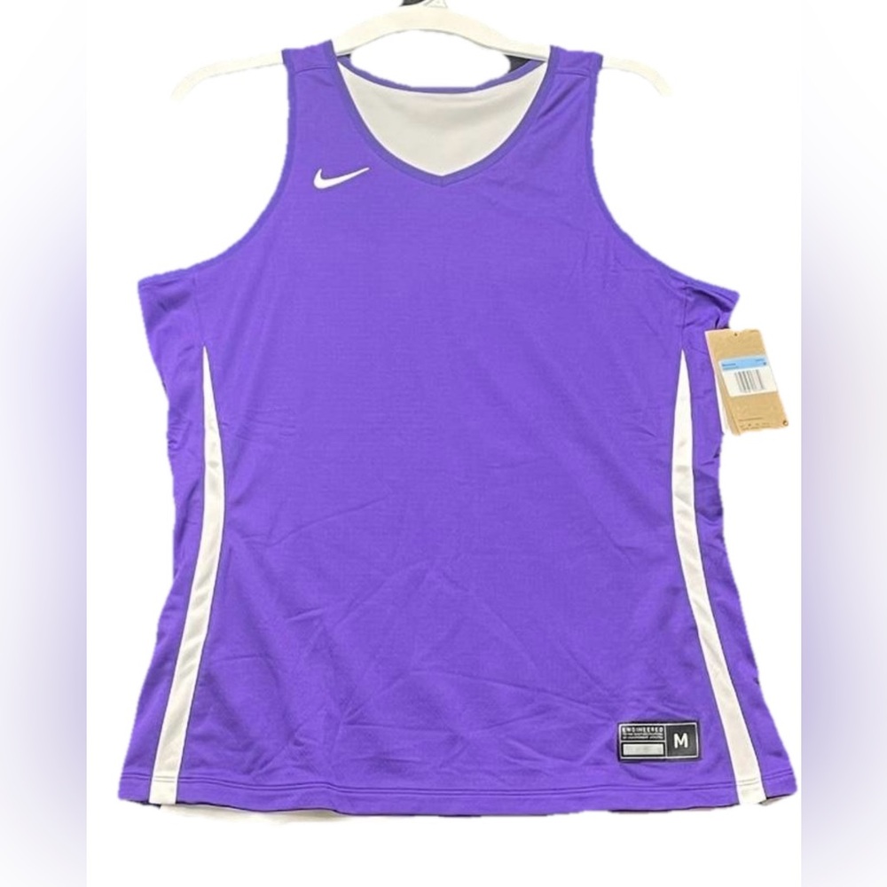 Nike 2-Ply Reversible Basketball Jersey Women's Sz M Purple White WNBA Sporty